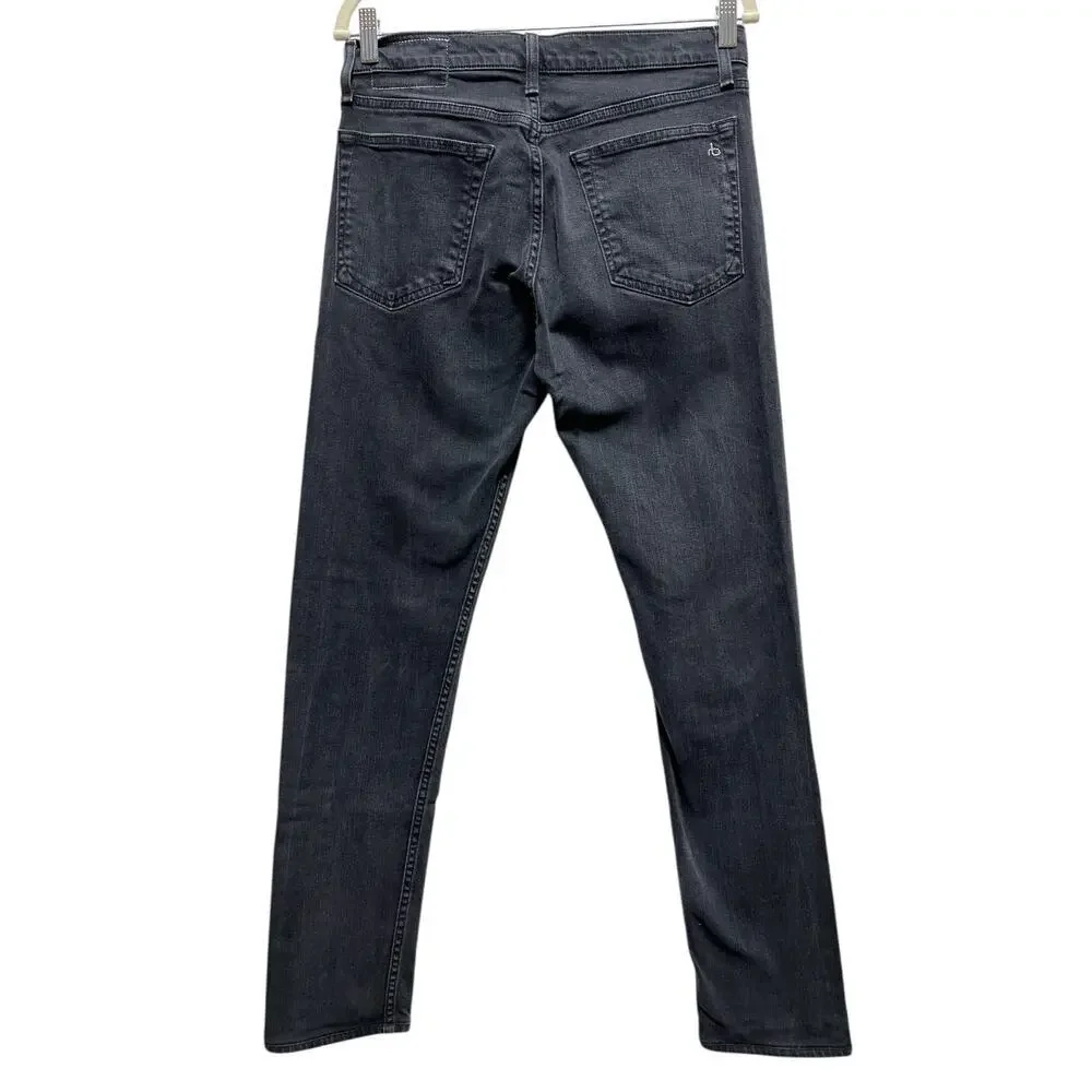 Rag & Bone Fit 2 Slim Jeans Men’s 30 Black Denim Button Fly Excellent Condition